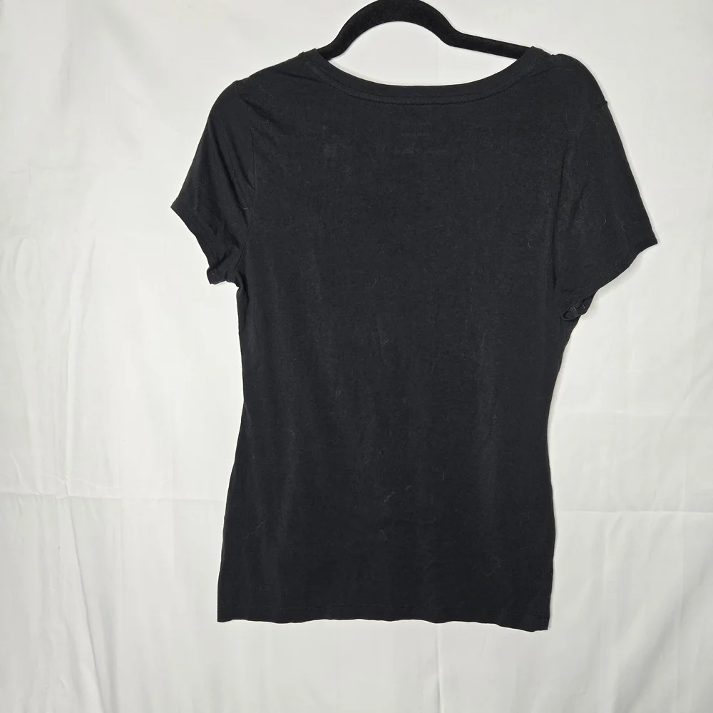 Banana Republic Small Timeless Tee Classic Black Short Sleeve Top T-shirt Cotton - Picture 4 of 4